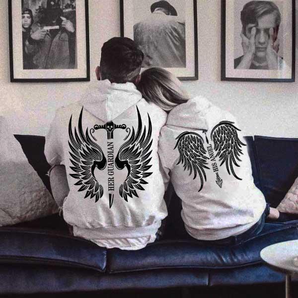 Bluza dla par Angel / Guardian Szara