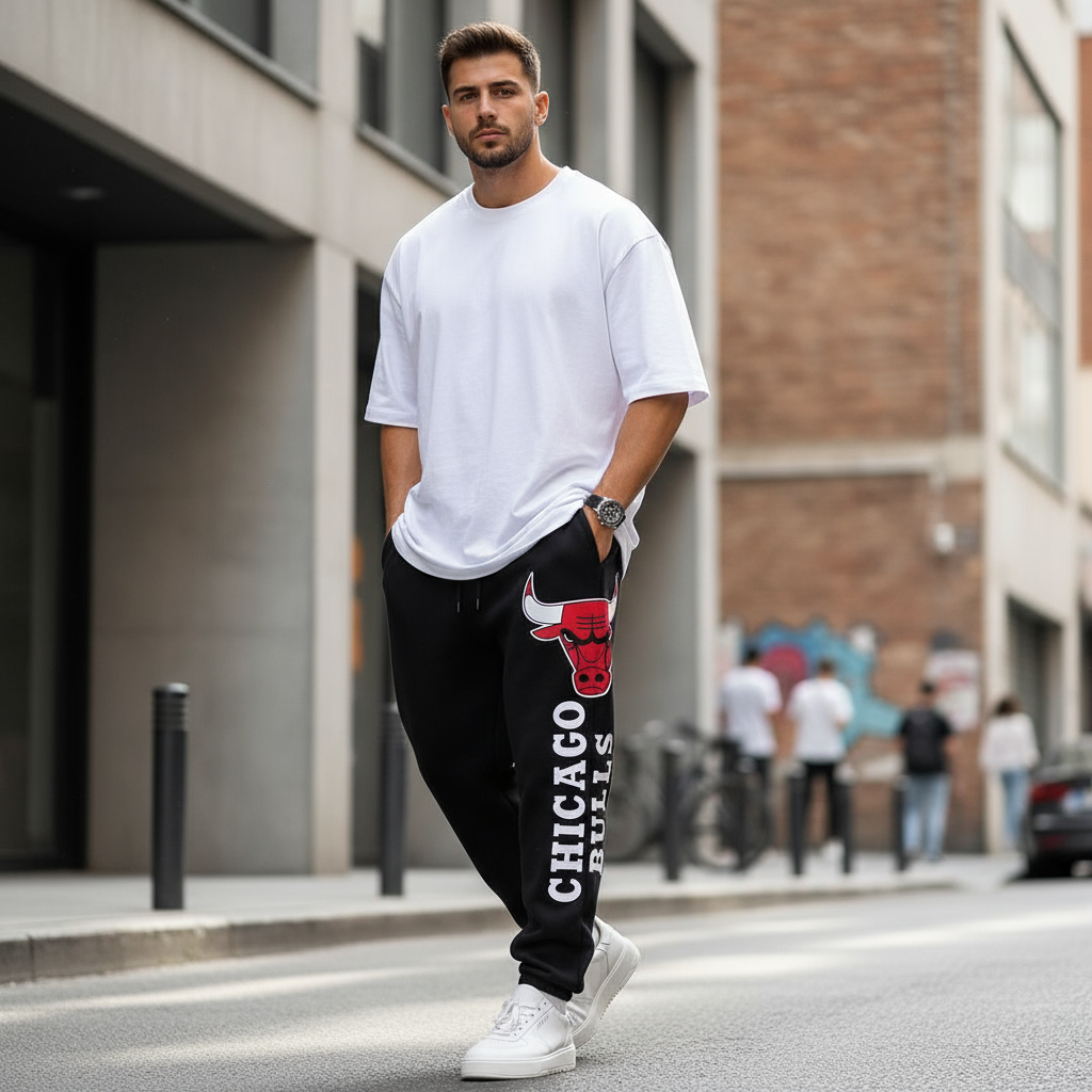 Spodnie OVERSIZED Bulls Mężczyźni - Bawełna, Styl Urban & Maksymalny Komfort