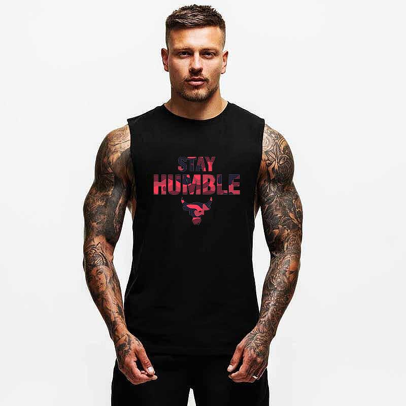 Muscle Tanki Stay Humble Red