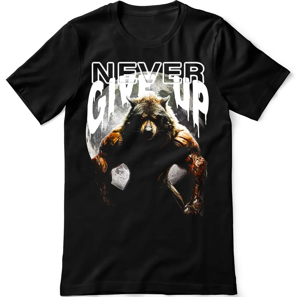 Koszulka Never Give Up Wolf