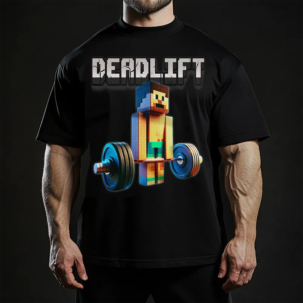 Koszulka Unisex Oversized Deadlift Minecraft