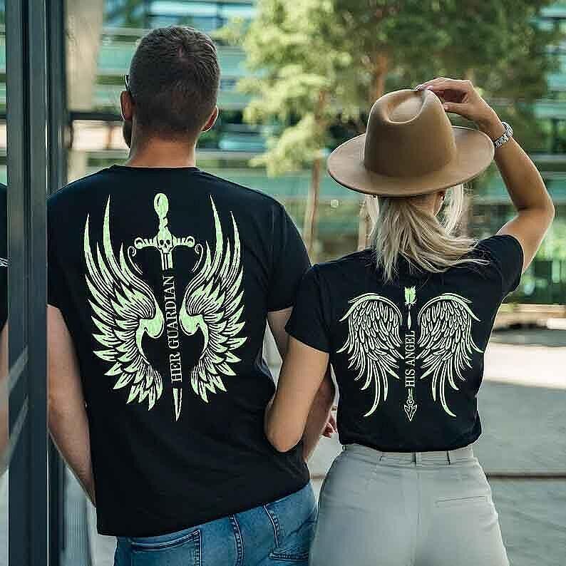 Koszulki dla par Angel Guardian New