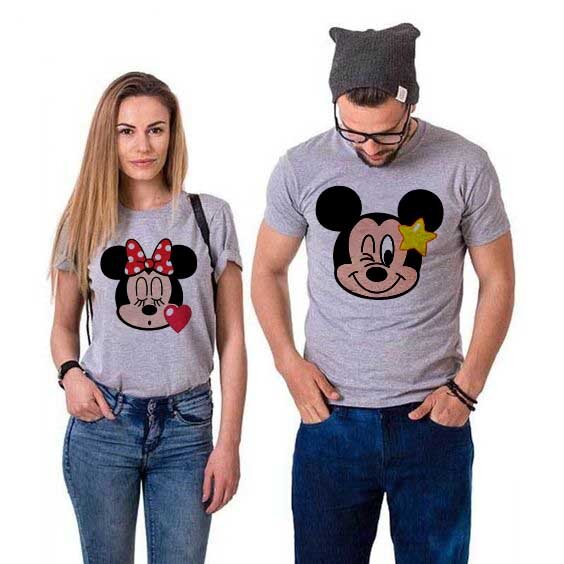 Koszulki dla par Mickey Minnie KISS