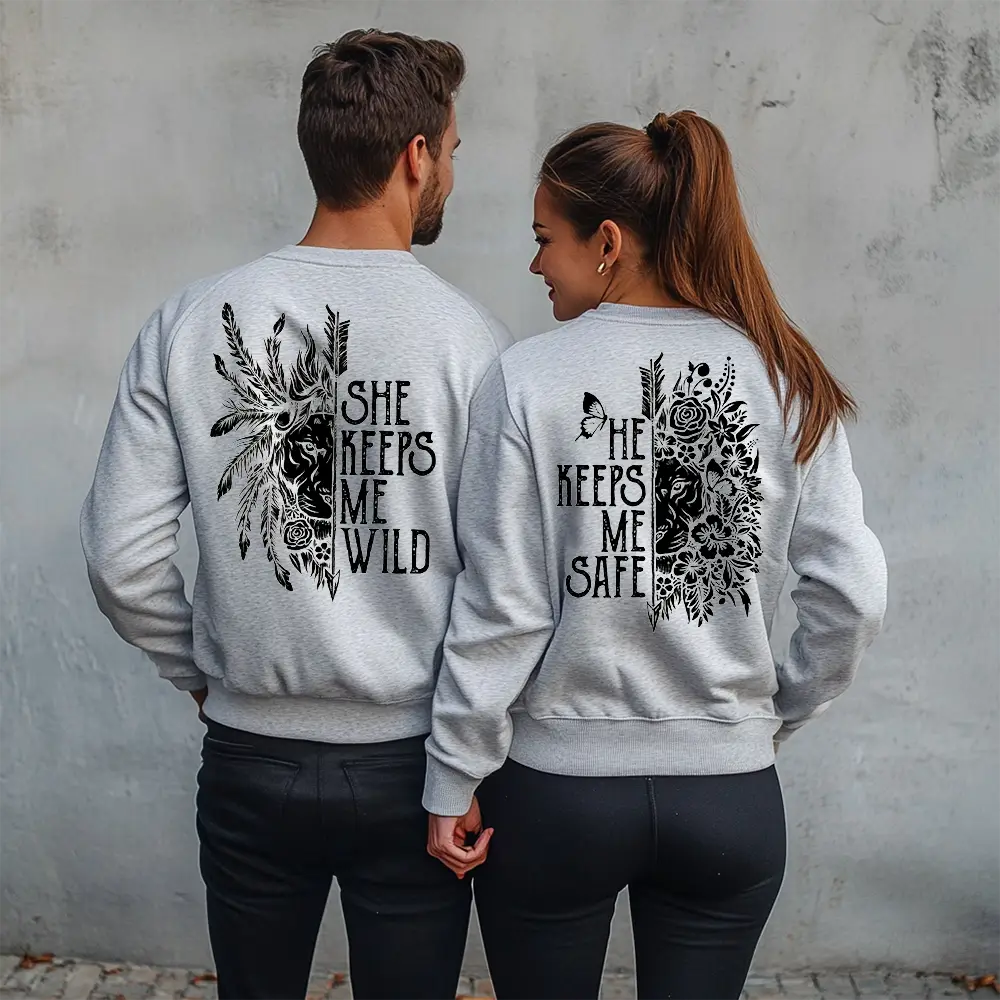 Unisex bluzy dla par Safe / Wild
