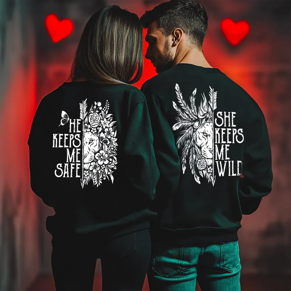 Unisex bluzy dla par Safe / Wild