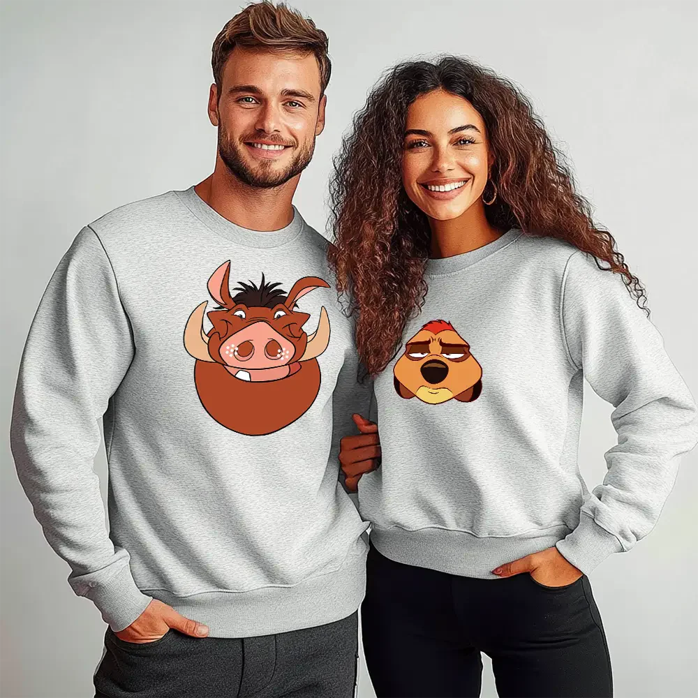 Unisex bluzy dla par Timon & Pumba