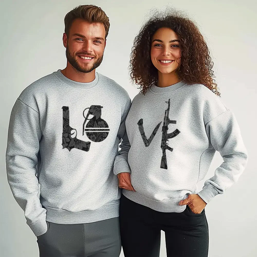 Unisex bluzy dla par Lo Ve Ammo