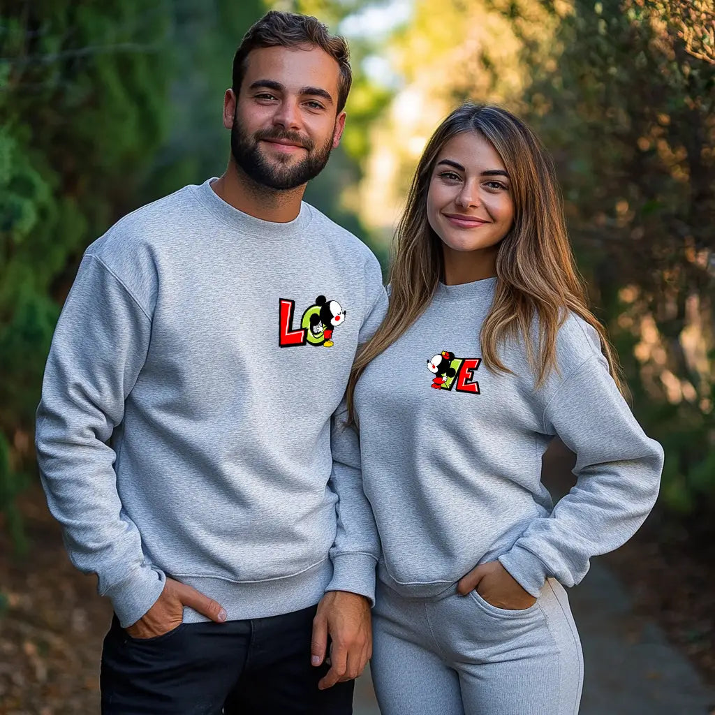 Unisex bluzy dla par Lo Ve Mickey