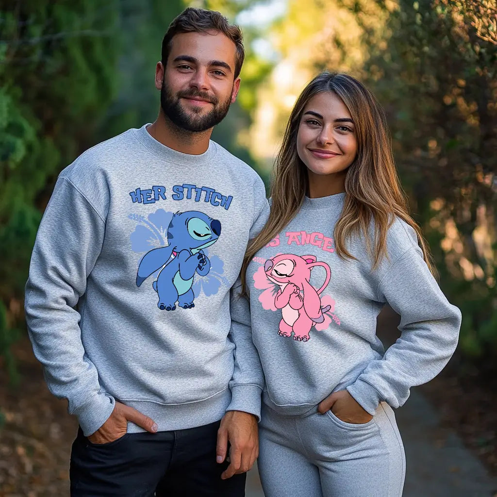 Unisex bluzy dla par Stitch