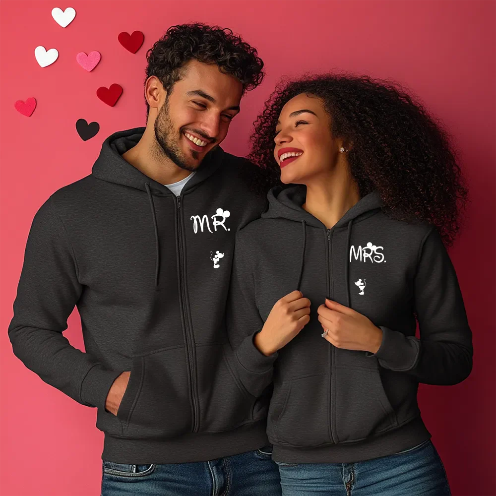Unisex Bluzy dla par Mr/Mrs Ciemnoszary