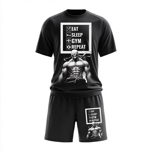 Oddychający zestaw sportowy Eat Sleep Skull