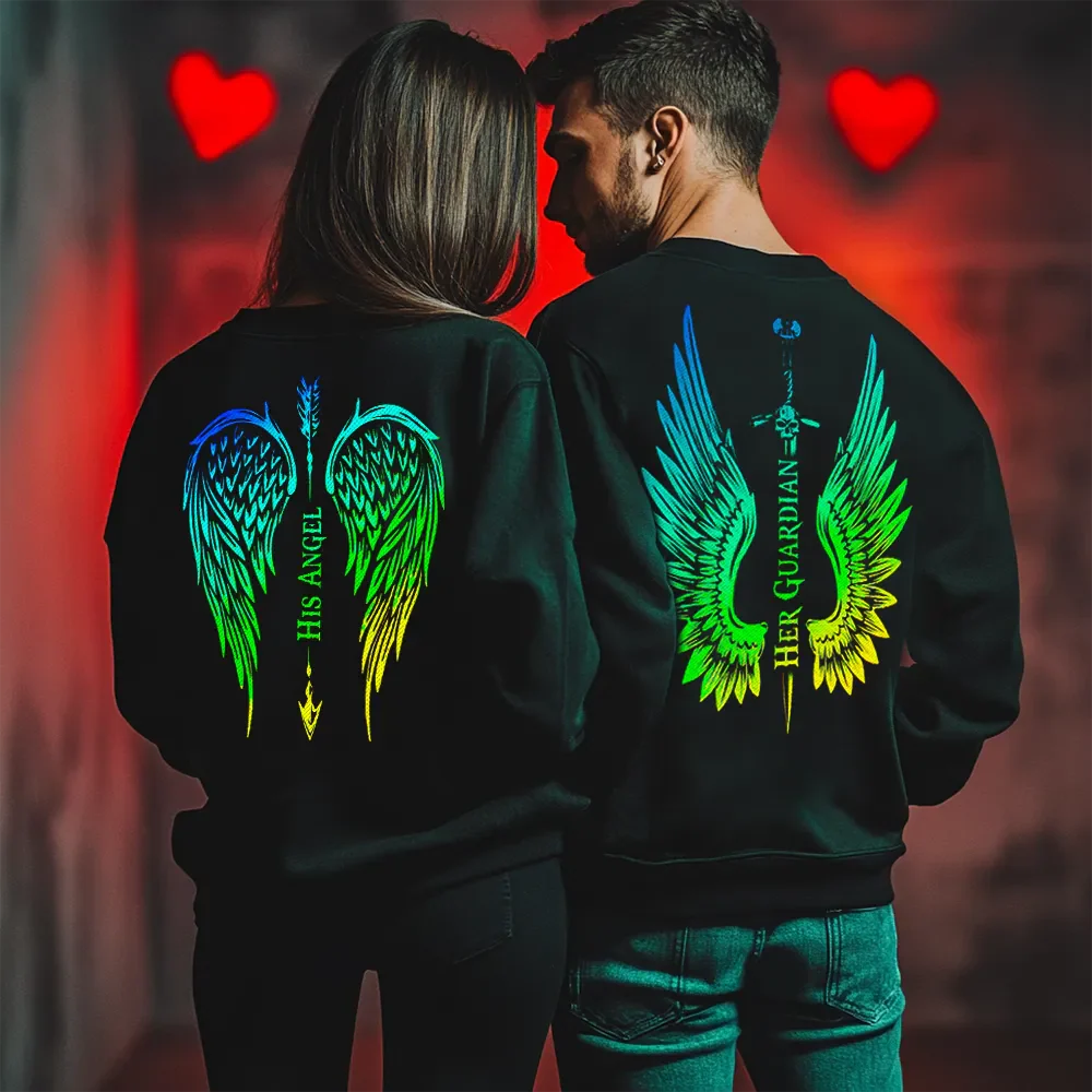 Unisex bluzy dla par Angel / Guardian