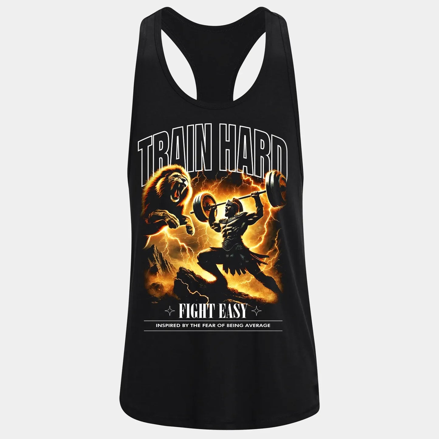 Bodybuilding Podkoszulek Train Hard Fight Easy