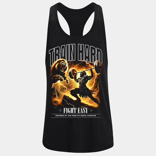 Bodybuilding Podkoszulek Train Hard Fight Easy