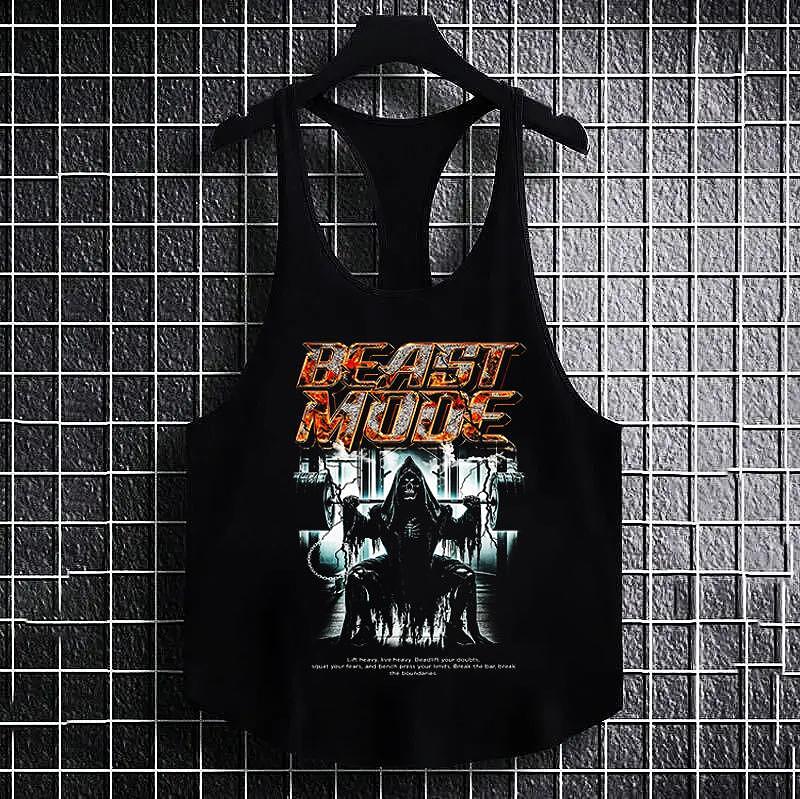 Bodybuilding Podkoszulek Beast Mode Skull