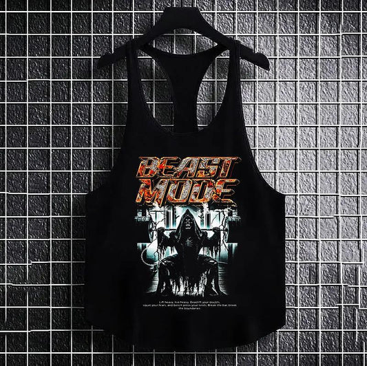 Bodybuilding Podkoszulek Beast Mode Skull
