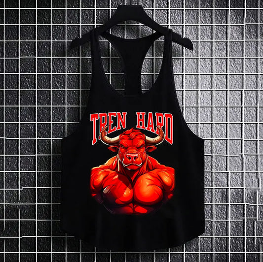 Bodybuilding tank topy Tren Hard Bull