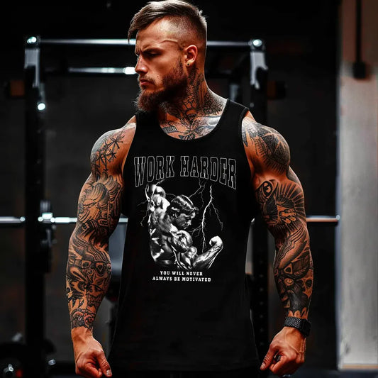 Klasyczny Podkoszulek Work Harder Arnold
