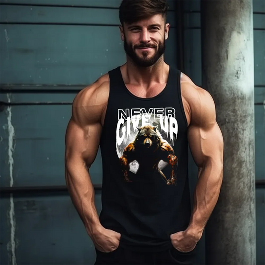 Classic Podkoszulek Never Give Up Wolf