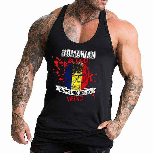 Fitness Podkoszulek Romanian Blood