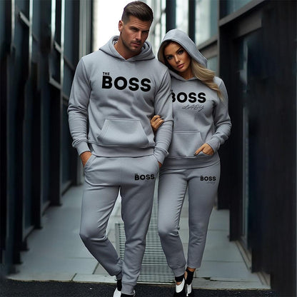 Bluzy + Spodnie dla par The boss / The Boss Lady Szary