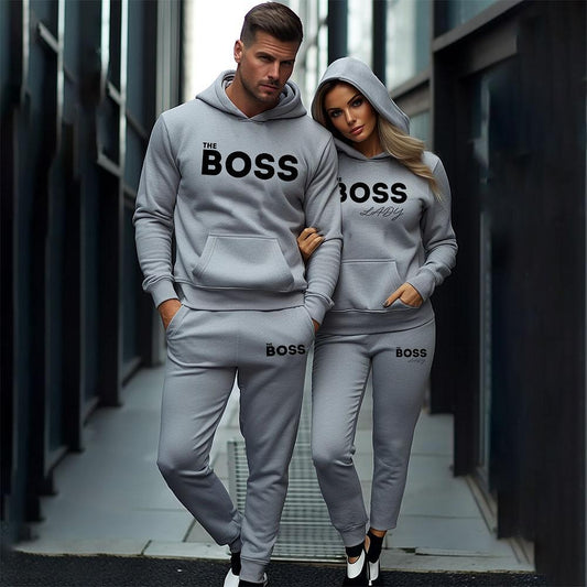 Bluzy + Spodnie dla par The boss / The Boss Lady Szary