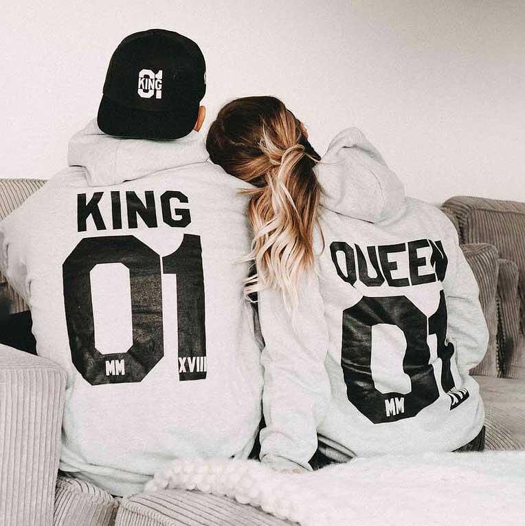 Bluzy dla par King Queen 01 Szary