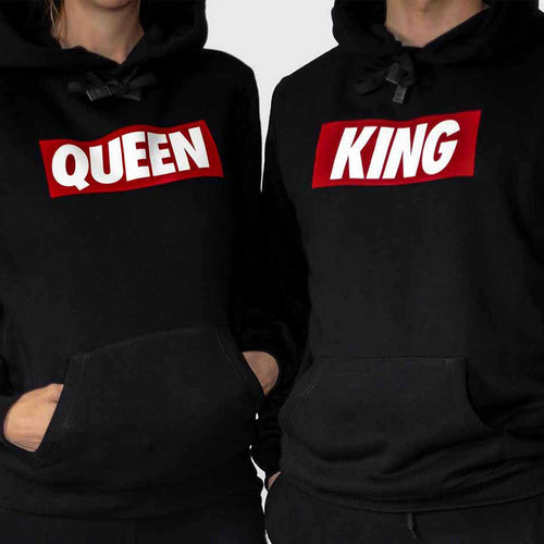 Bluzy dla par King Queen Czerwony