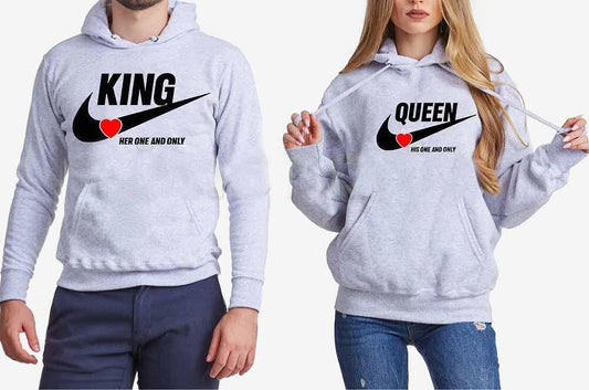 Bluzy dla par King Queen Szare Nowe