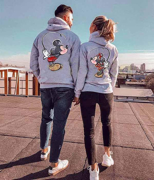 Bluzy dla par Mickey i Minnie Kiss Szare