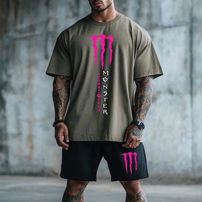 Premium Oversized Ekipunek krótki MonsterFox kha