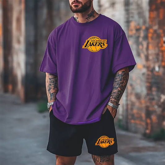 Premium Oversized Ekipunek krótki LakeShow prpl