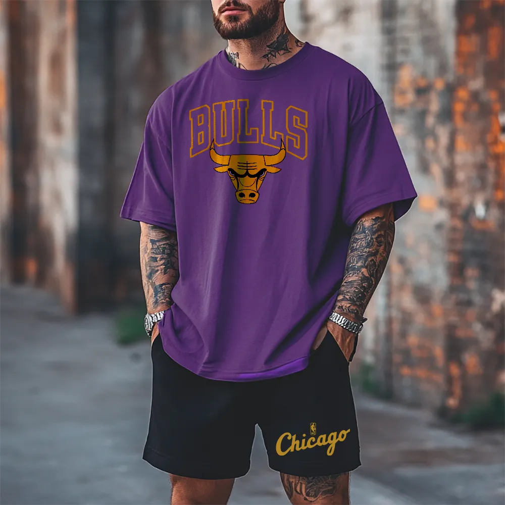 Premium Oversized Echipament krótki BullsGold prpl