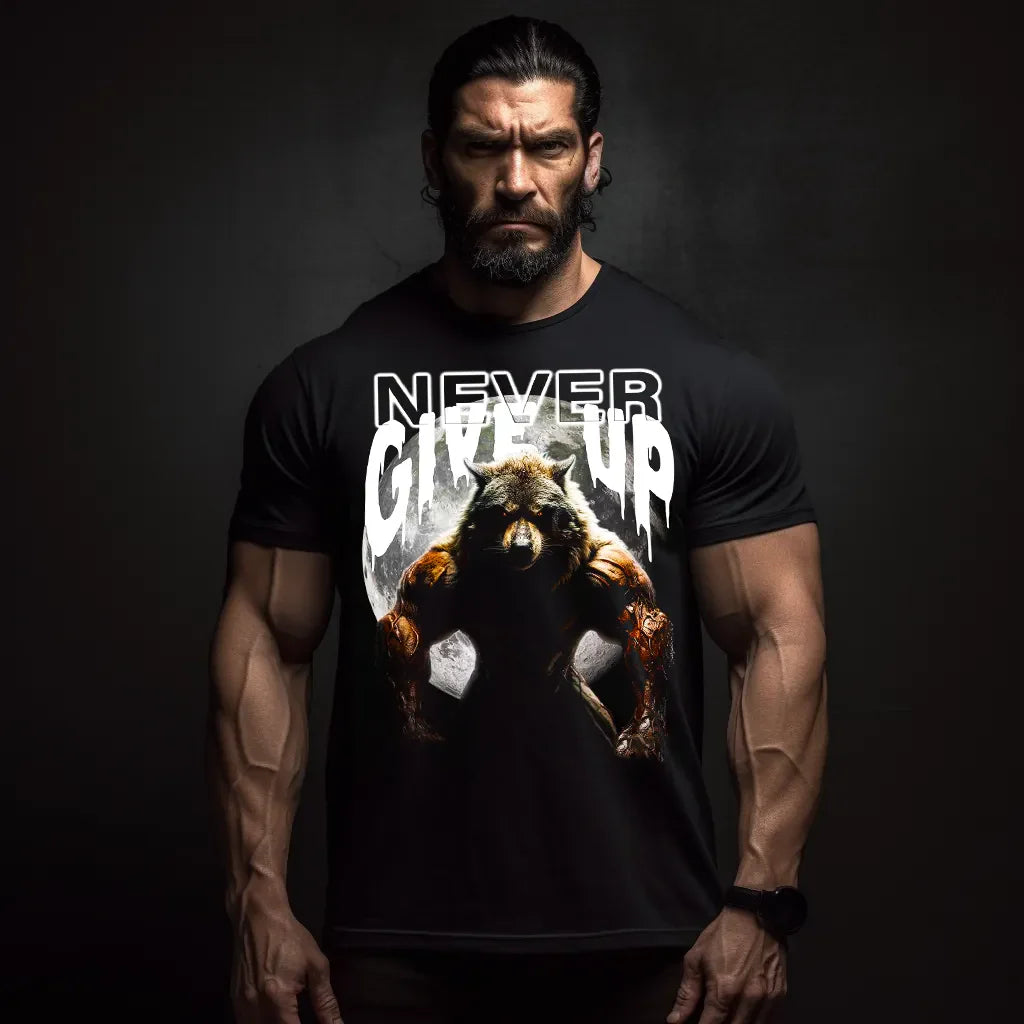 Koszulka Never Give Up Wolf