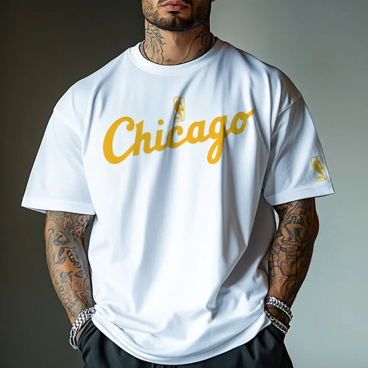 Koszulka Unisex Oversized Bulls23 Gold