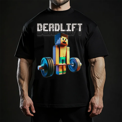 Koszulka Unisex Oversized Deadlift Minecraft