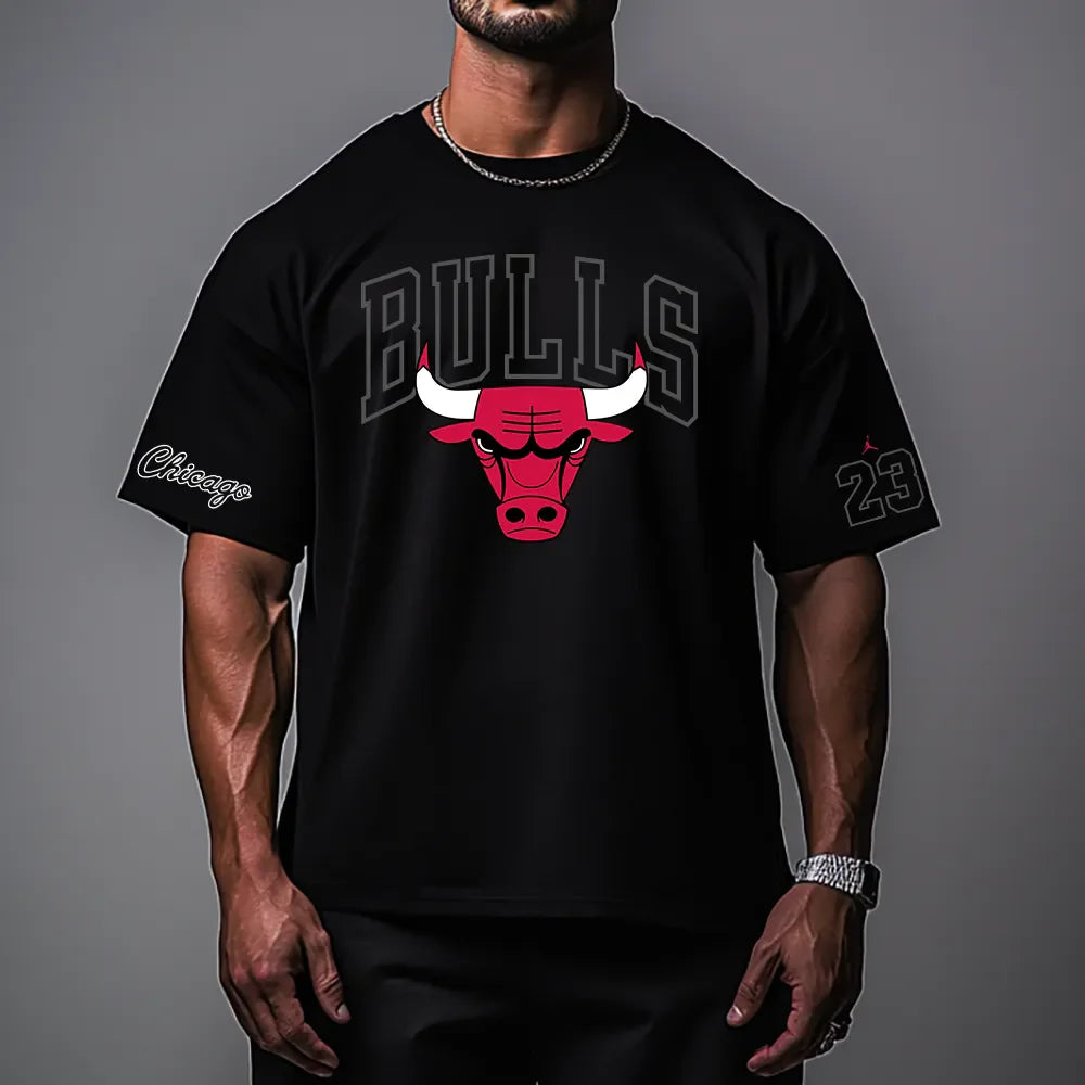 Koszulka Unisex Oversized Bulls23 Szary