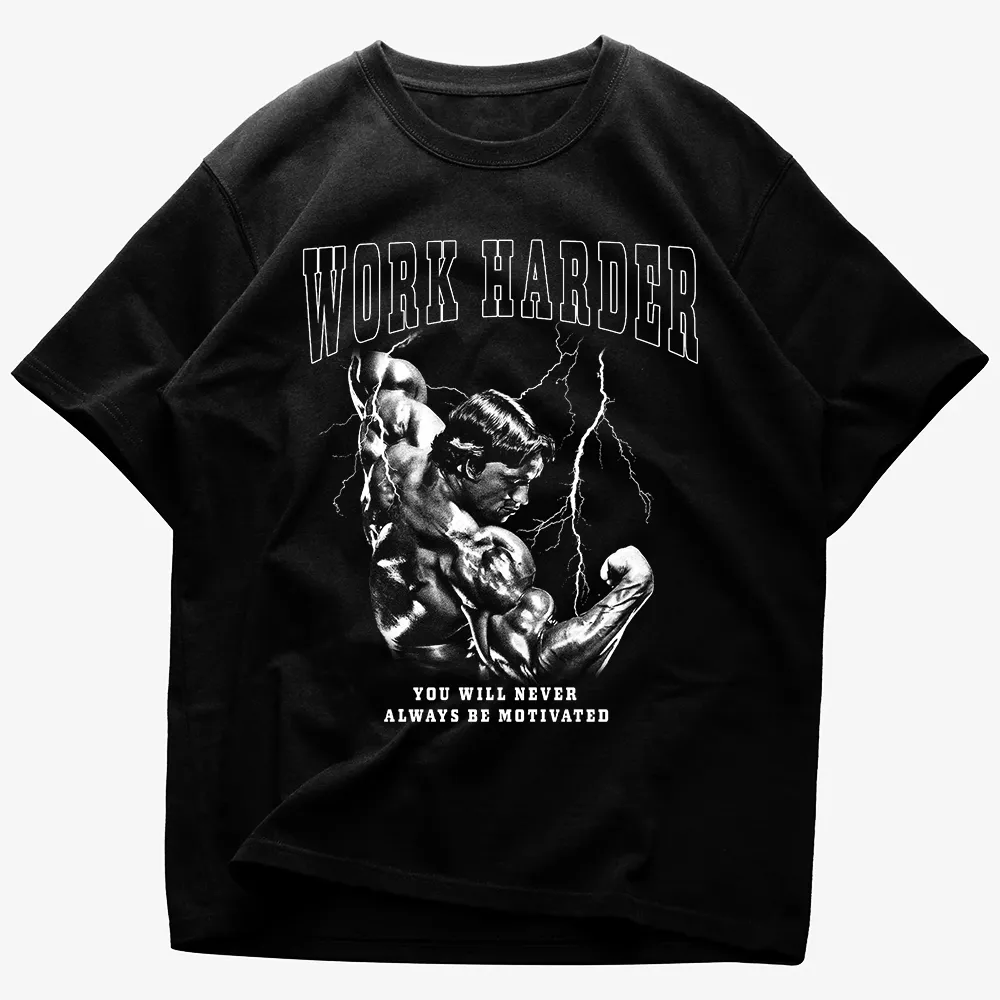 Koszulka Unisex Oversized Work Harder Arnold