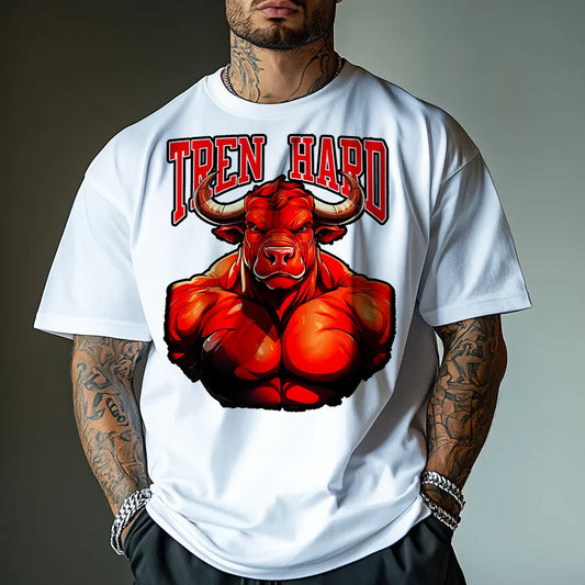 Koszulka Unisex Oversized Tren Hard Bull wh