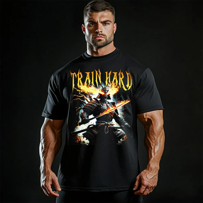 Koszulka Unisex Oversized Train Hard Samurai