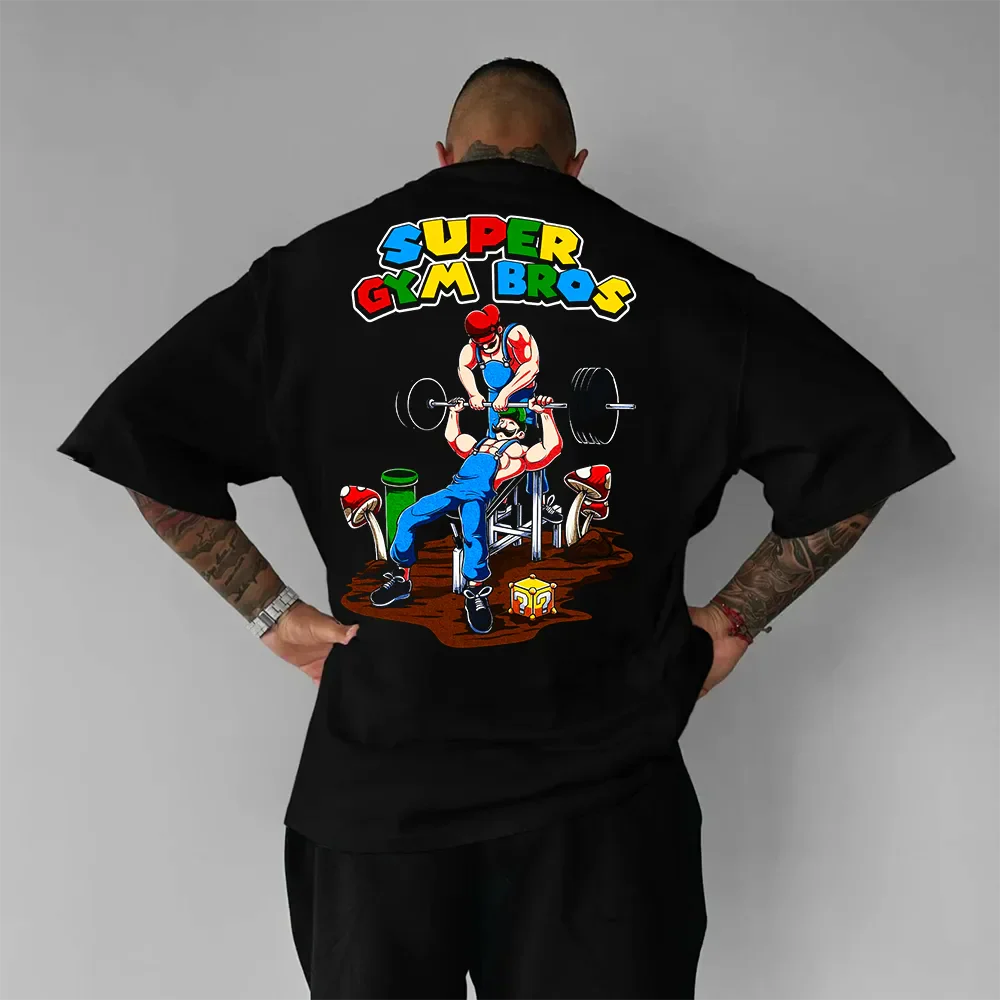 Koszulka unisex oversized Super Gym Bros