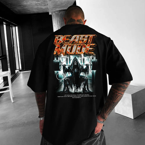 Koszulka Unisex Oversized Beast Mode Skull