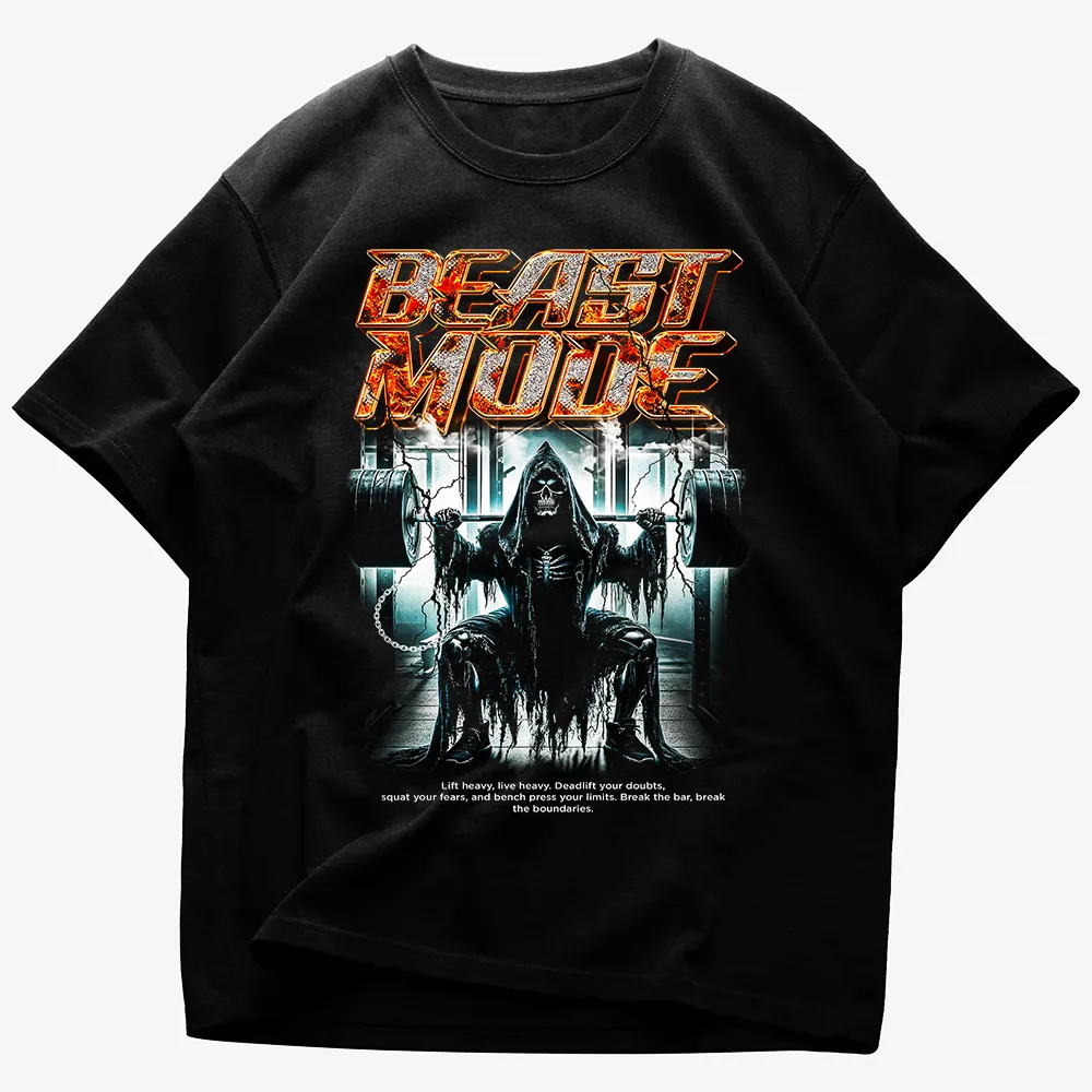 Koszulka Unisex Oversized Beast Mode Skull