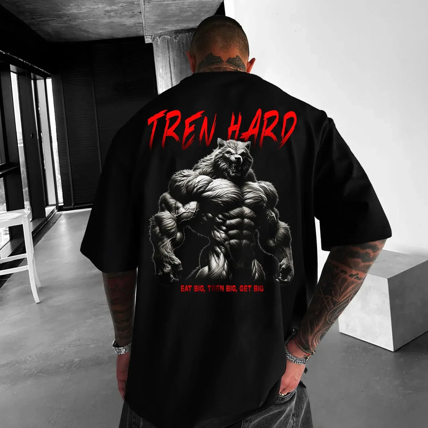 T-shirt Unisex Oversized Tren Hard Wolf
