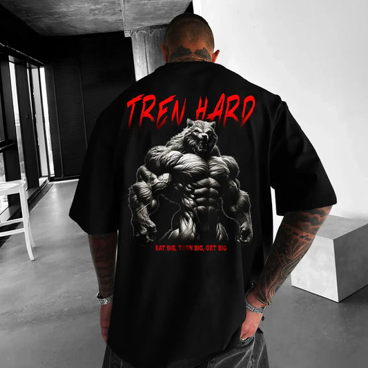 T-shirt Unisex Oversized Tren Hard Wolf