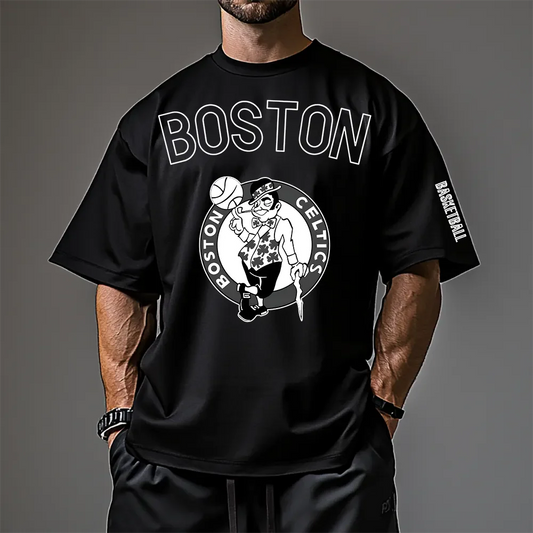 Koszulka Unisex Oversized Boston B/W