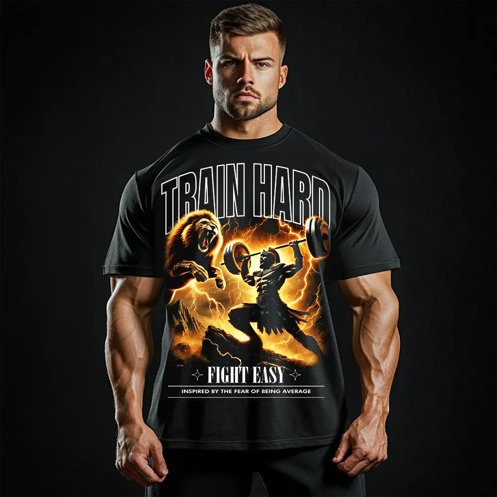 Koszulka Unisex Oversized Train Hard