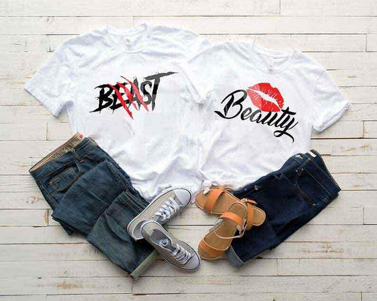Koszulki dla par Beast Beauty