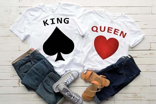 Koszulki dla par King Queen White