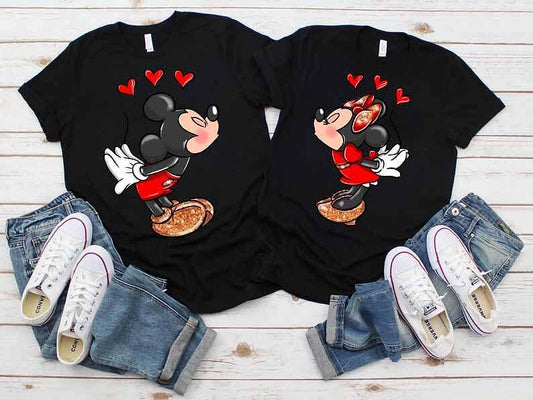 Koszulki dla par M and M Kiss hearts